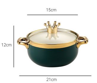 Instant Noodle Bowl with Lid (Option: Green Gold)